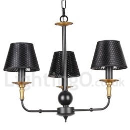 Lustre estilo vela rústica retrô de 3 luzes