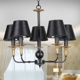 Lustre estilo vela rústica retrô de 5 luzes