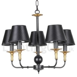 Lustre estilo vela rústica retrô de 5 luzes