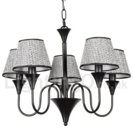Lustre estilo vela preta retrô, moderno e contemporâneo, rústico, de 5 luzes