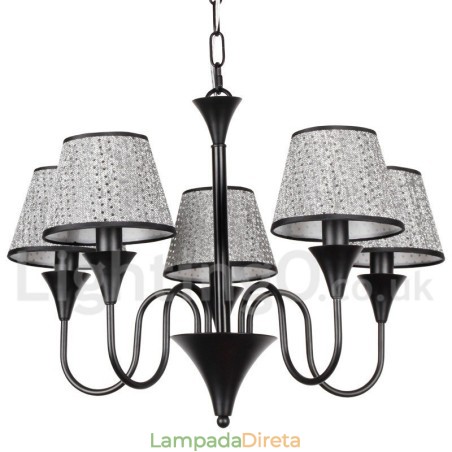 Lustre estilo vela preta retrô, moderno e contemporâneo, rústico, de 5 luzes Lustre estilo vela preta retrô, moderno e contemporâneo, rústico, de 5 luzes