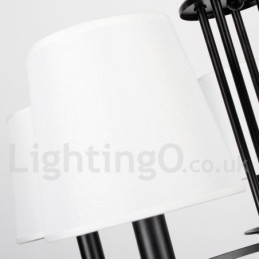 Lustre estilo mediterrâneo retrô preto de 6 luzes, estilo rústico e contemporâneo, estilo vela