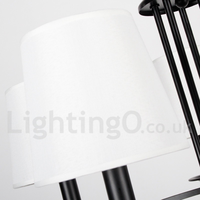 Lustre estilo mediterrâneo retrô preto de 6 luzes, estilo rústico e contemporâneo, estilo vela