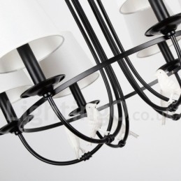 Lustre estilo mediterrâneo retrô preto de 5 luzes, estilo rústico e contemporâneo, estilo vela