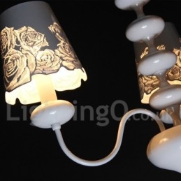Lustre moderno contemporâneo de 3 luzes estilo vela branca vazada