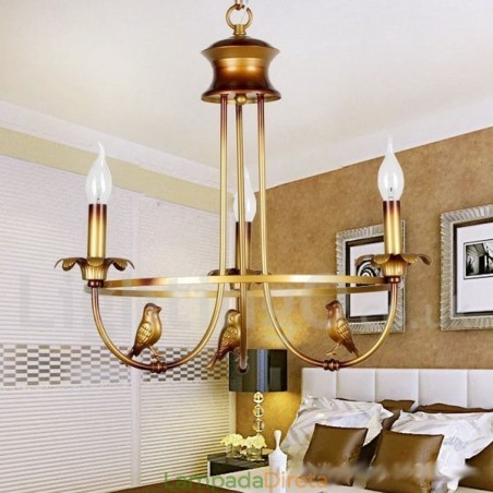 Lustre estilo vela retrô de 3 luzes Lustre estilo vela retrô de 3 luzes