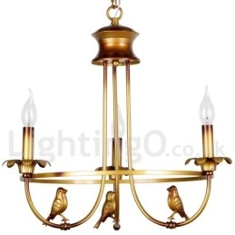 Lustre estilo vela retrô de 3 luzes