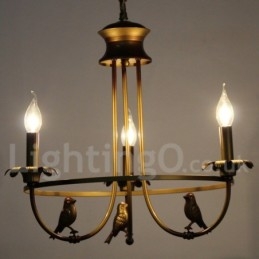 Lustre estilo vela retrô de 3 luzes
