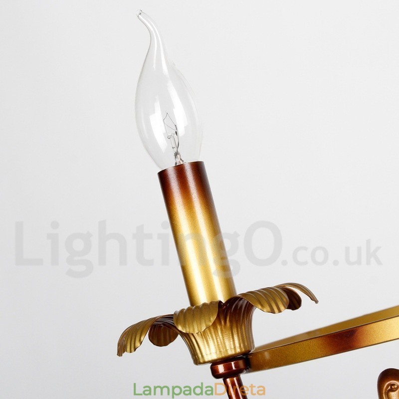 Lustre estilo vela retrô de 3 luzes