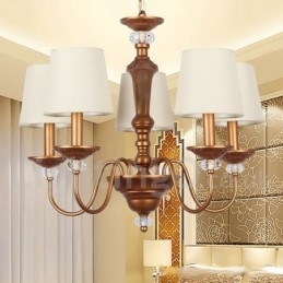 Lustre estilo vela retrô preto rústico de 5 luzes