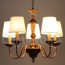 Lustre estilo vela retrô preto rústico de 5 luzes