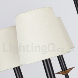 Lustre estilo vela retrô preto rústico de 8 luzes