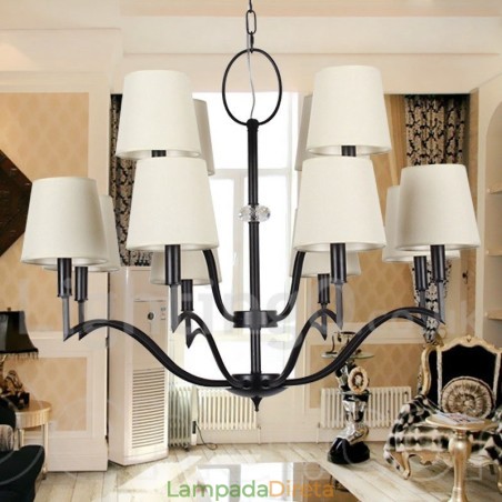Lustre moderno e contemporâneo estilo vela de 12 luzes Lustre moderno e contemporâneo estilo vela de 12 luzes
