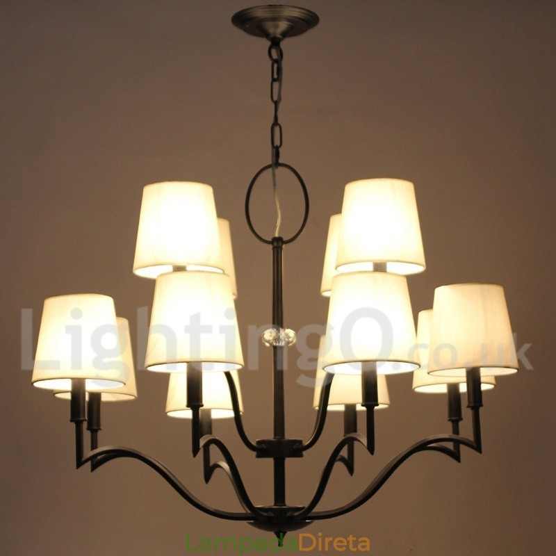 Lustre moderno e contemporâneo estilo vela de 12 luzes