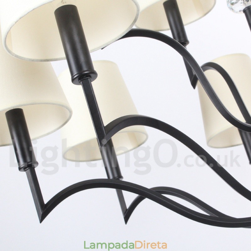 Lustre moderno e contemporâneo estilo vela de 12 luzes
