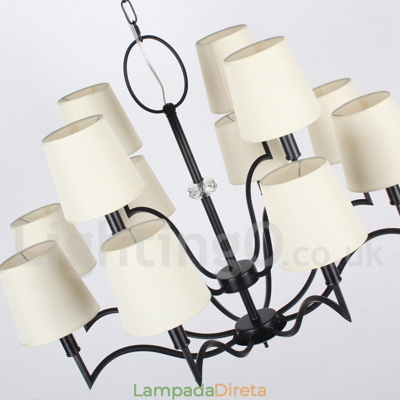 Lustre moderno e contemporâneo estilo vela de 12 luzes