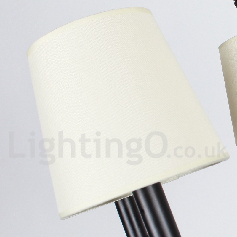 Lustre estilo vela contemporâneo retrô preto de 8 luzes