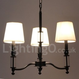 Lustre estilo vela contemporâneo retrô preto de 3 luzes