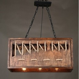 Lustre de madeira minimalista