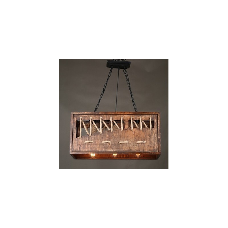 Lustre de madeira minimalista
