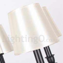 Lustre estilo vela contemporâneo retrô preto de 3 luzes
