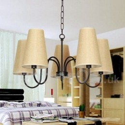 Lustre estilo vela retrô contemporâneo de 5 luzes