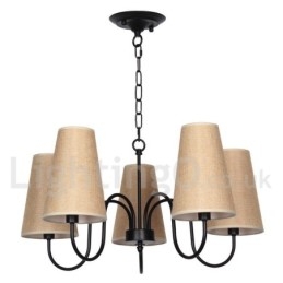 Lustre estilo vela retrô contemporâneo de 5 luzes