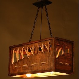 Lustre de madeira minimalista