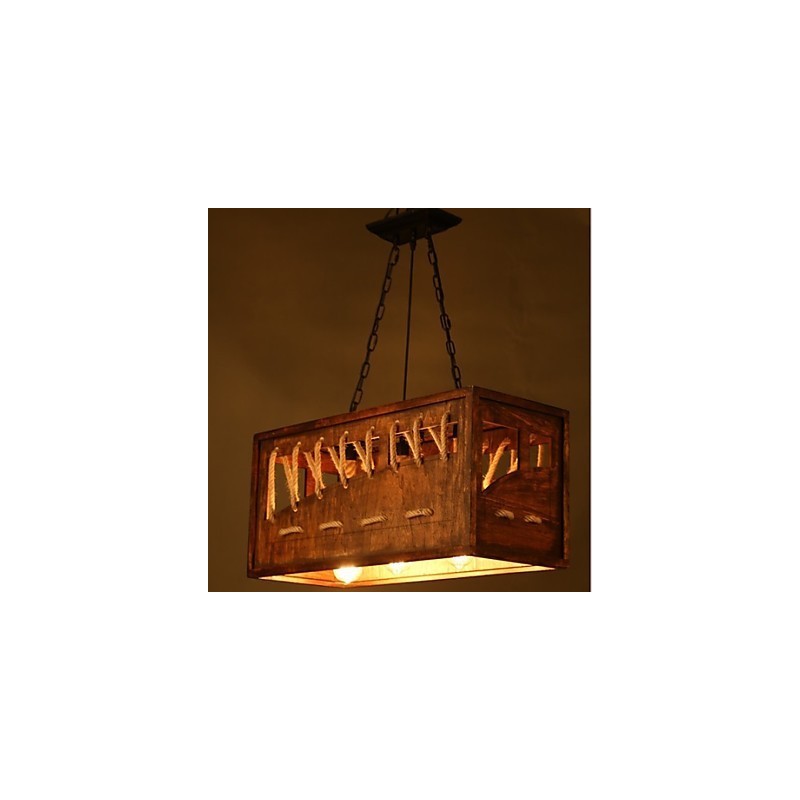Lustre de madeira minimalista