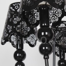 Lustre moderno contemporâneo de 6 luzes estilo vela preta vazada