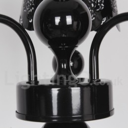 Lustre moderno contemporâneo de 3 luzes estilo vela preta vazada