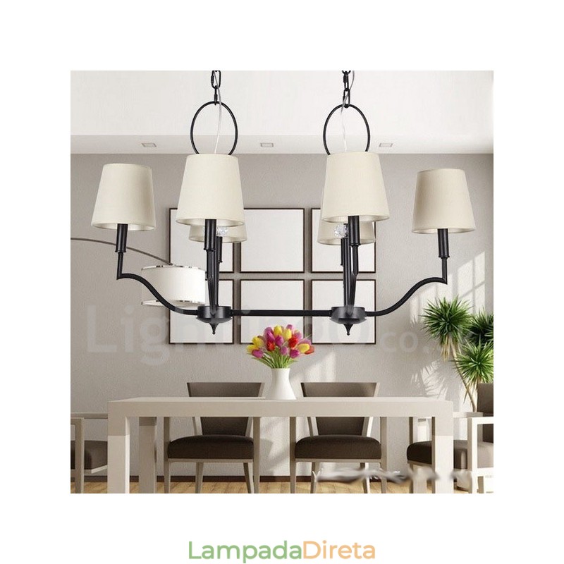 Lustre moderno e contemporâneo estilo vela de 6 luzes