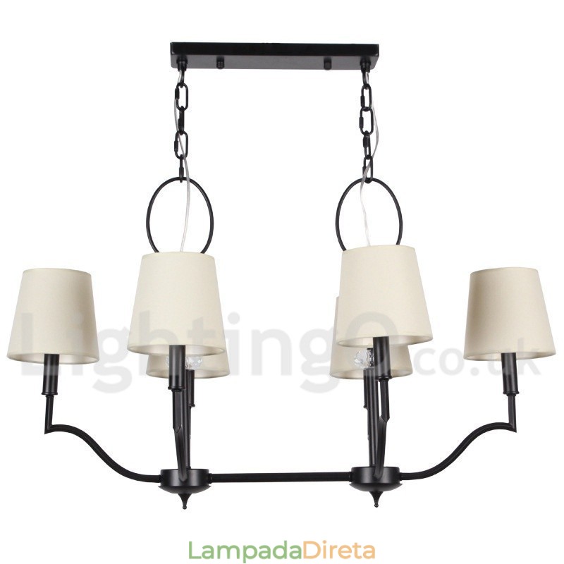 Lustre moderno e contemporâneo estilo vela de 6 luzes