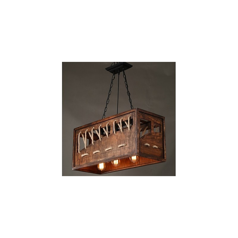 Lustre de madeira minimalista