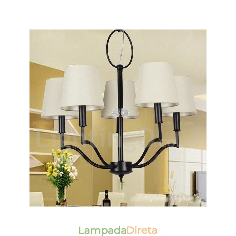 Lustre moderno e contemporâneo estilo vela de 5 luzes