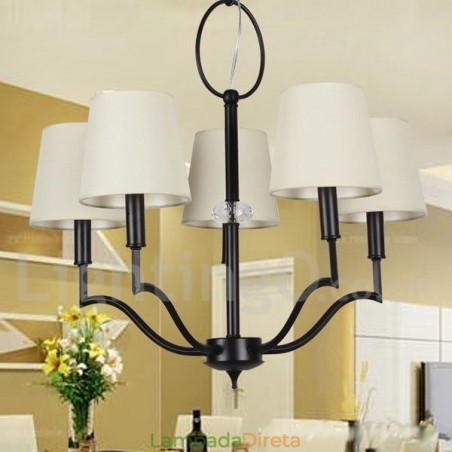 Lustre moderno e contemporâneo estilo vela de 5 luzes Lustre moderno e contemporâneo estilo vela de 5 luzes