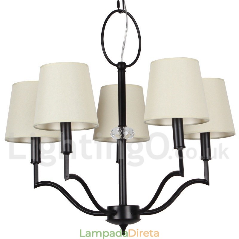 Lustre moderno e contemporâneo estilo vela de 5 luzes
