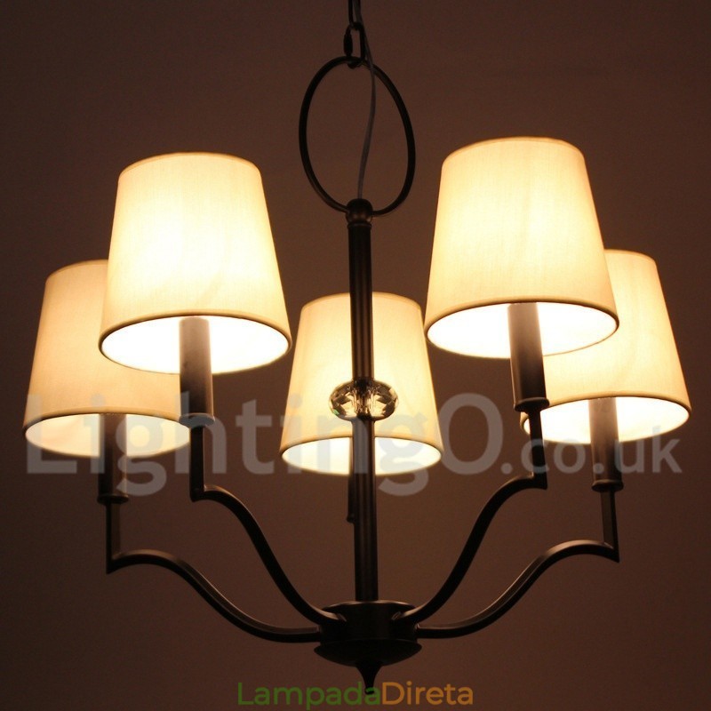 Lustre moderno e contemporâneo estilo vela de 5 luzes