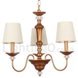 Lustre estilo vela retrô de 3 luzes