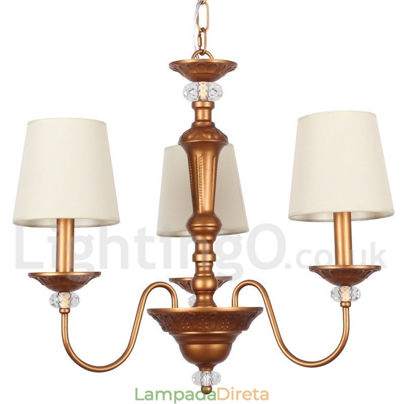 Lustre estilo vela retrô de 3 luzes