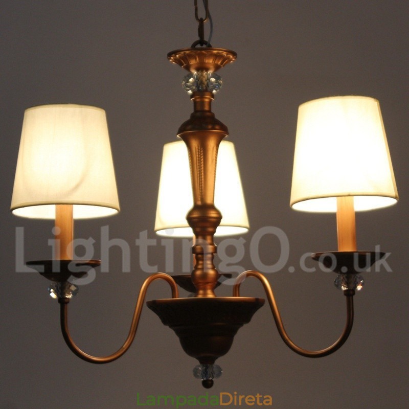 Lustre estilo vela retrô de 3 luzes