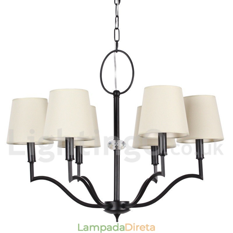 Lustre moderno e contemporâneo estilo vela de 6 luzes