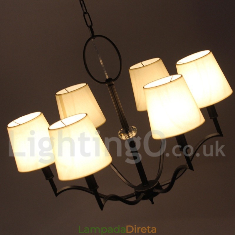 Lustre moderno e contemporâneo estilo vela de 6 luzes
