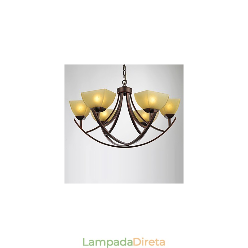Lustre 6 Luzes Tradicional Clássico Vintage Metal