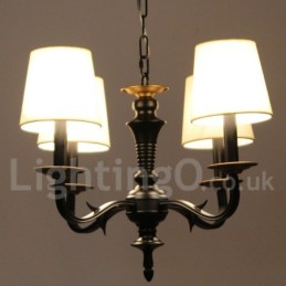 Lustre estilo vela retrô de 4 luzes