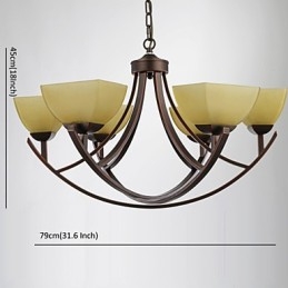Lustre 6 Luzes Tradicional Clássico Vintage Metal