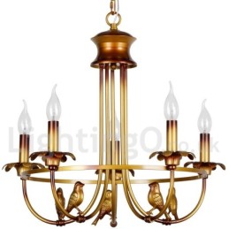 Lustre estilo vela retrô de 5 luzes