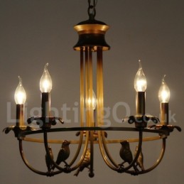 Lustre estilo vela retrô de 5 luzes