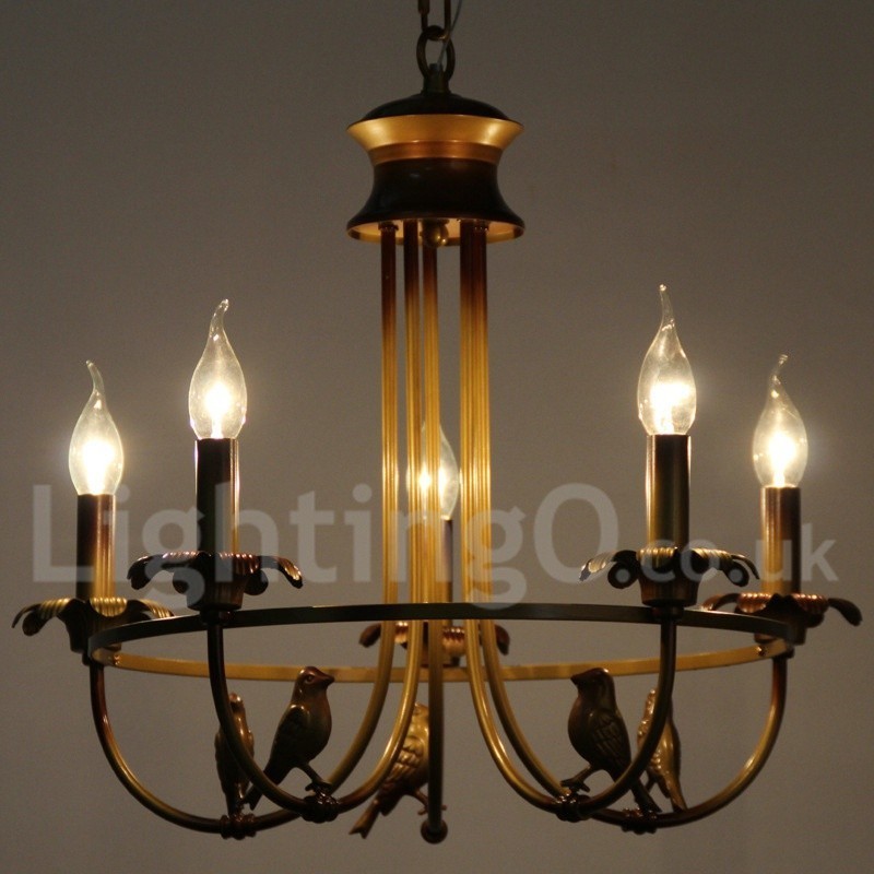 Lustre estilo vela retrô de 5 luzes