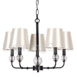 Lustre estilo vela contemporâneo preto retrô rústico de 5 luzes